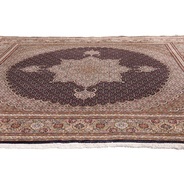 Baroque Vintage Persian Tabriz Rug, 06'07 X 06'09 For Sale - Image 3 of 10