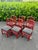 Vintage McGuire Red Rattan Chinese Officials Hat Dining Chairs, Set of 6 For Sale In Miami - Image 6 of 9