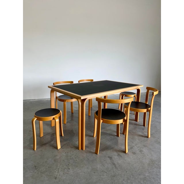 Exceptionally Clean Complete Rud Thygesen and Johnny Sørensen for Magnus Olesen 7pc Dining Set. Bent birch wood frames,...