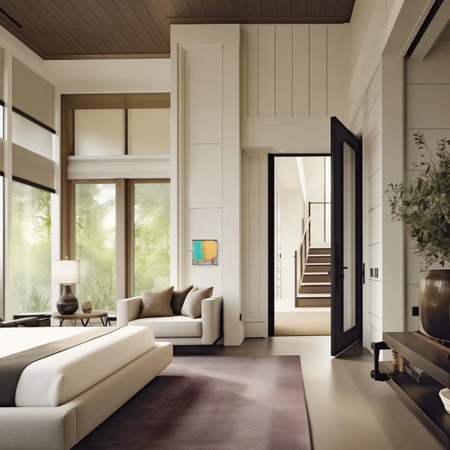 Turquoise The Brick Walls 4 - Unique Colorful Textural Abstract Art on Canvas Original Artwork by Kodjovi Olympio For Sale - Image 8 of 9