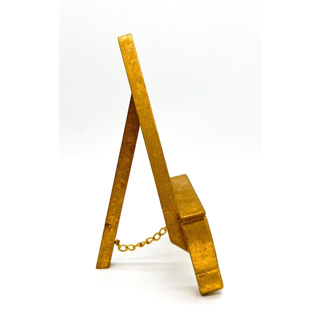 Vintage Italian Florentine Gold Gilt Wood Display Easel – Baroque Tabletop Accent For Sale In Houston - Image 6 of 10