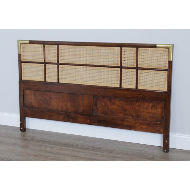 Mid Century Asian Influenced Queen Size Cane Back Headboard Chairish