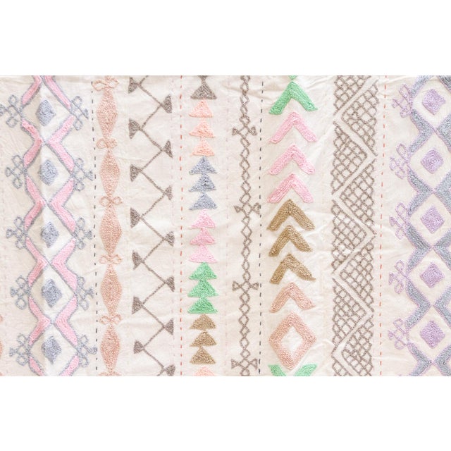 Harmonious Lavender Hand-Stitched Cotton Tribal Kantha Throw For Sale In Los Angeles - Image 6 of 10