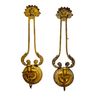 Art Deco Design Candle Sconces - a Pair For Sale