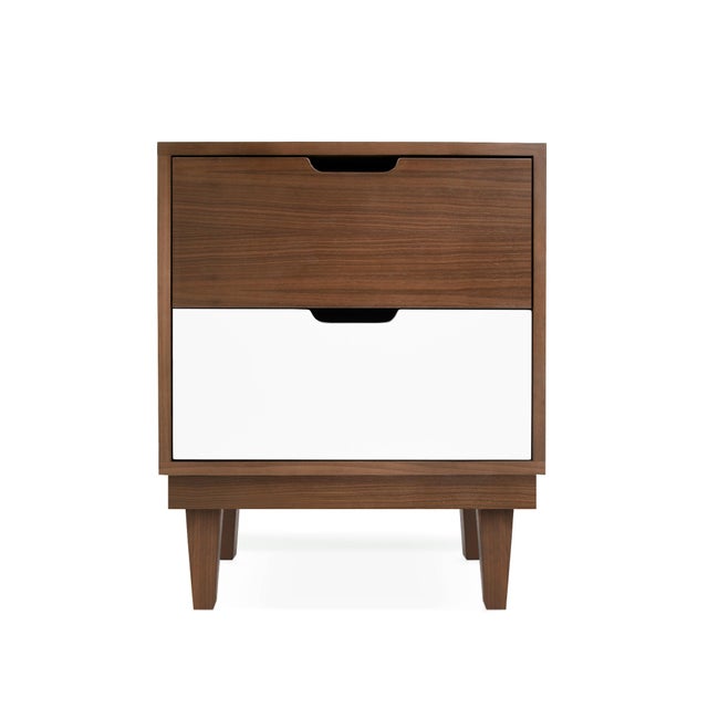 Nico Yeye Kabano Modern Kids 2 Drawer Nightstand Walnut White Chairish
