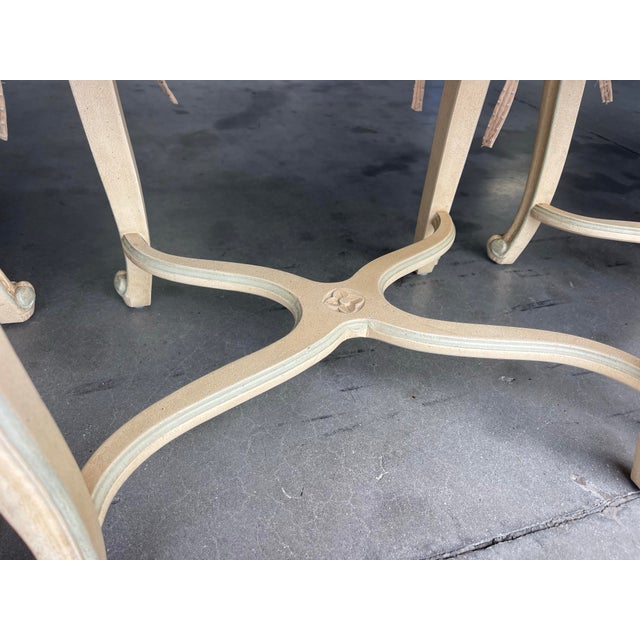 French Louis XV Style Painted Cane Back Dining Chairs With Carved Frames & Cabriole Legs – Set of 6 For Sale - Image 13 of 18