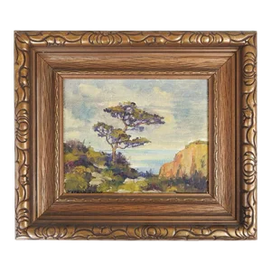 Vintage Charles Bethell California Coastal Landscape Painting