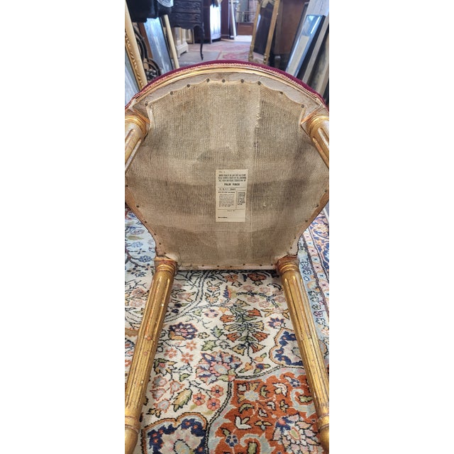 Art Nouveau Antique French Gilt Wood Vanity Chair For Sale - Image 3 of 10