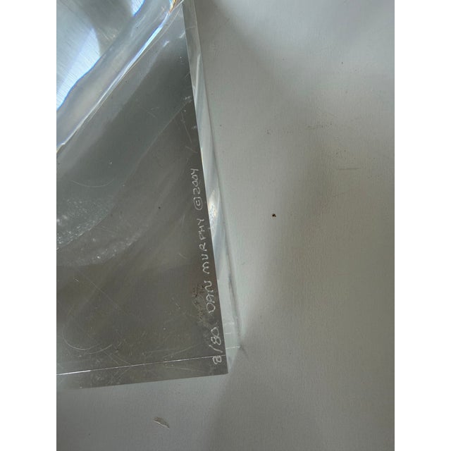 Chrome Dan Murphy Mirror Finish Stainless Steel and Lucite Abstract Sculpture, Signed For Sale - Image 8 of 12