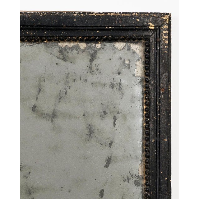 Glass Late Antique 19th Century French Mirror with Black Painted Frame, 1890s For Sale - Image 7 of 10