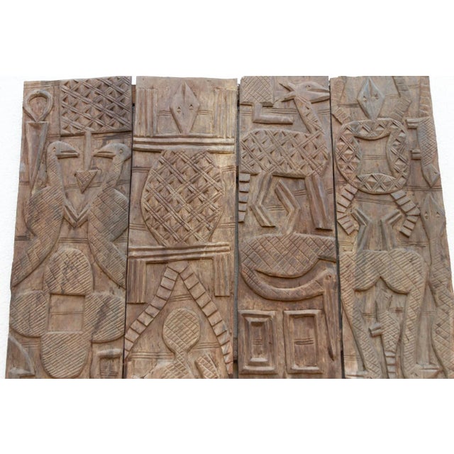 Wood Large Beautifully Carved Nupe Door For Sale - Image 7 of 12