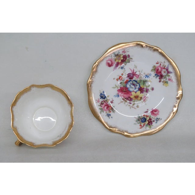 Hammersley Lady Patricia England Bone China Set of Tea Cup and Saucer For Sale - Image 4 of 12