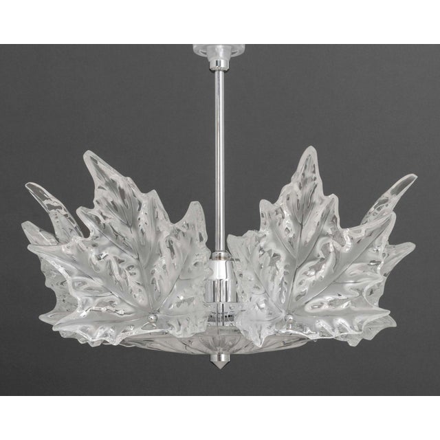 Modern Lalique Crystal "Champs-Elysees" Two-Tier Chandelier For Sale - Image 3 of 13