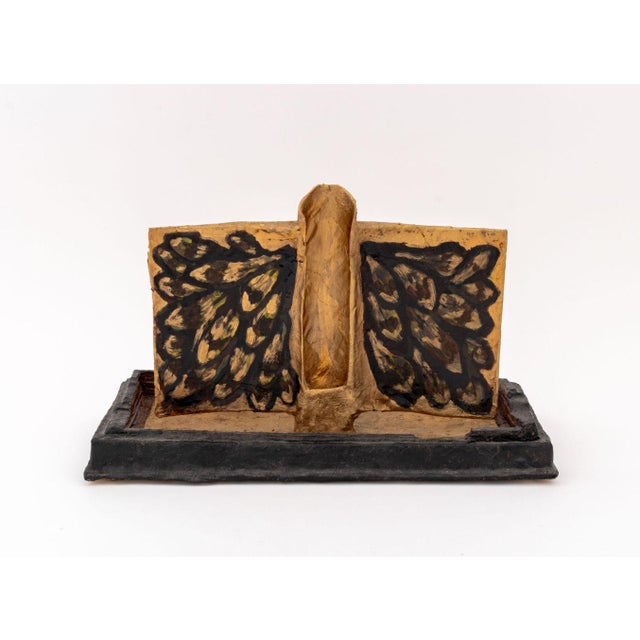 Outsider Art Gilt Painted Papier Mache Sculpture For Sale - Image 4 of 8