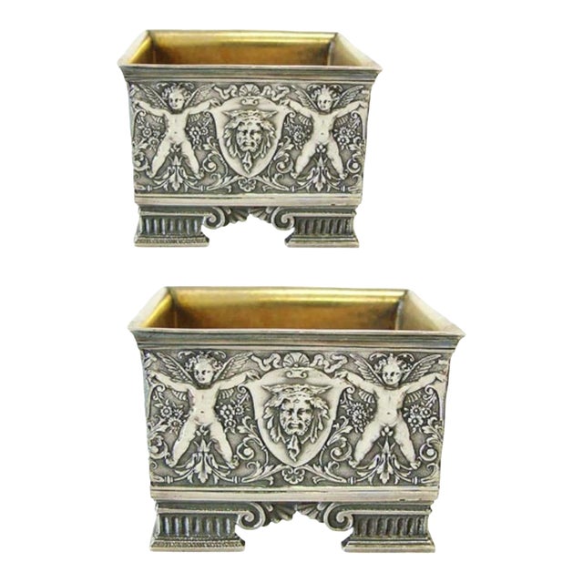 Pair John Wendt n.y. Sterling Salt Cellars C. 1865 For Sale