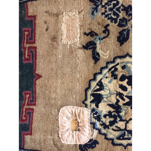 Antique Tibetan Hand-Knotted Saddle Rug with Tang & Song Dynasty Pattern For Sale - Image 5 of 15
