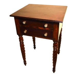 19th Century American Late Sheraton Two Drawer Night Stand