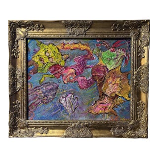 Abstract Painting on Board by Serg Graff "Spongebob and Bikini Bottom", Coa For Sale