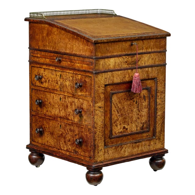 Mid 19th Century Pollard Oak Davenport Desk, 1850s For Sale