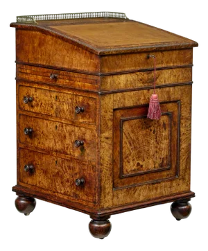 Mid 19th Century Pollard Oak Davenport Desk, 1850s