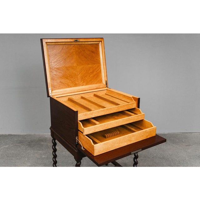 Wood Art Nouveau Wooden Cutlery Chest For Sale - Image 7 of 18