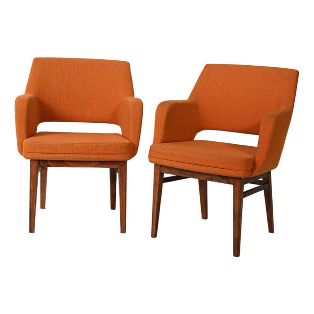 Orange Oslosund Armchairs from Kinnarps, 1950s, Set of 2 For Sale