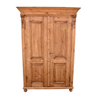 Pine Armoire With Two Doors, Hungary, Circa 1910 For Sale