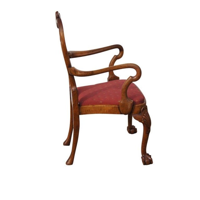 Chippendale Chippendale Style Walnut Arm Chair For Sale - Image 3 of 9