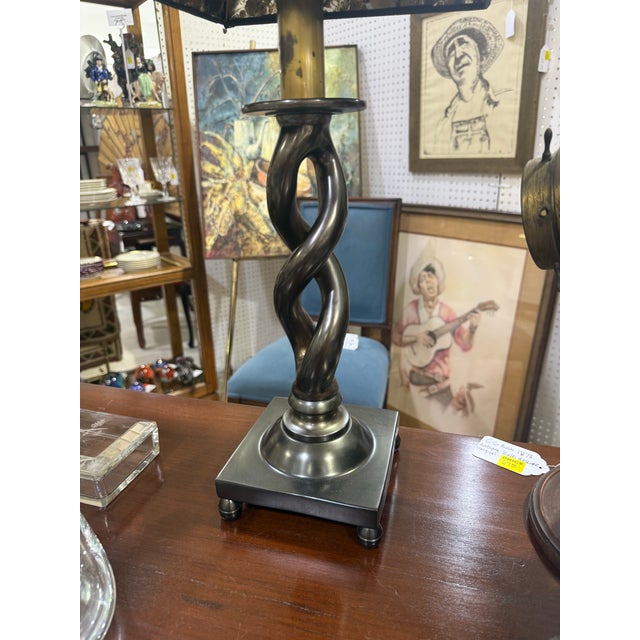 Double Twist (or Helix) Sculptural Table Lamps Pair 27in Tall 27in Tall / 6in Wide Excellent condition lightly used...