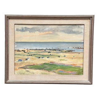 Bo Von Zweigbergk, Malö Beach, 1950s, Oil Painting on Canvas, Framed For Sale