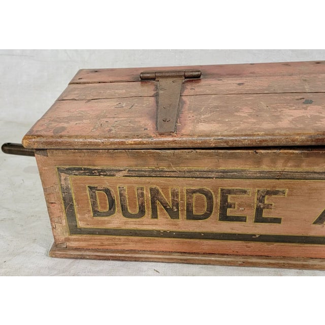 English Antique Wooden Wagon Trunk With Metal Handles Used for Advertising - From England, Circa 1880 For Sale - Image 3 of 12
