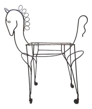 Vintage Horse Shaped Bar Cart Mid Century Sculpture 1950s Retro Decor