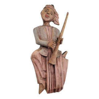 Carved Figure in Beech, 1890s For Sale