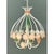 Exuding mid-century botanical charm, this vintage hand-painted metal tole chandelier features a graceful, bell-shaped cage...