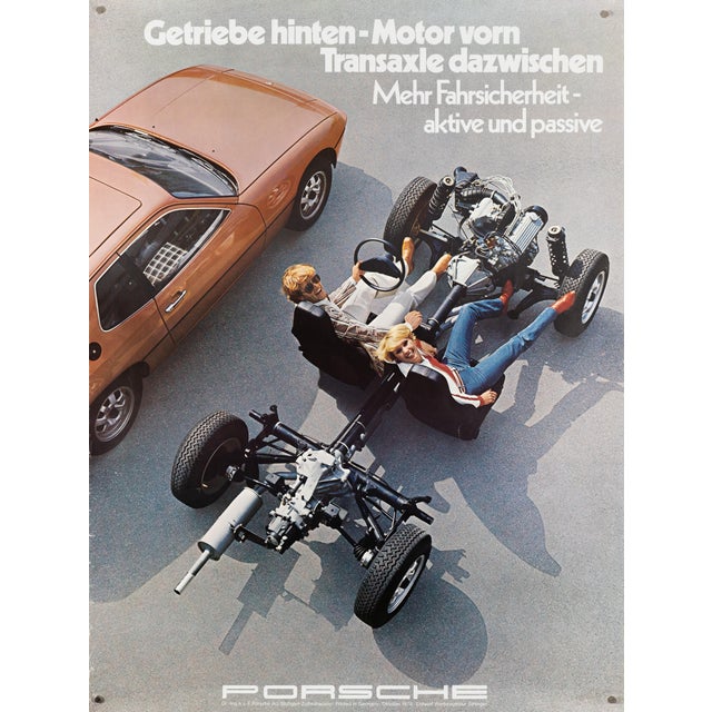 Porsche Gearbox in the Rear – Engine in the Front Poster from Advertising Agency Strenger, 1976 For Sale - Image 9 of 9