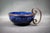 Cobalt Blue Flamed Glazed Earthenware Bowl with Handle and Hammered Metal Mount by André Villien, Paris, 1910-1920 For Sale - Image 6 of 11