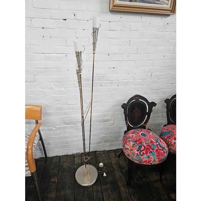 Vintage 1970s Belgium 3-Light Floor Lamp (Rewired) For Sale - Image 9 of 11