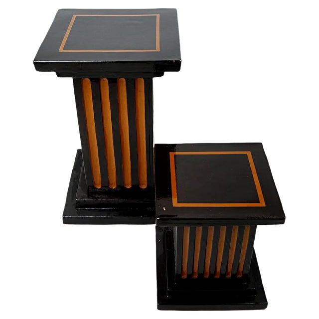 Vintage Classical Style Ceramic Console Tables, Set of 2 For Sale