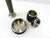 Brutalist Metal Ashtray with Cigarette Box and Vase from BMF, Germany, 1970s, Set of 3 For Sale - Image 4 of 6