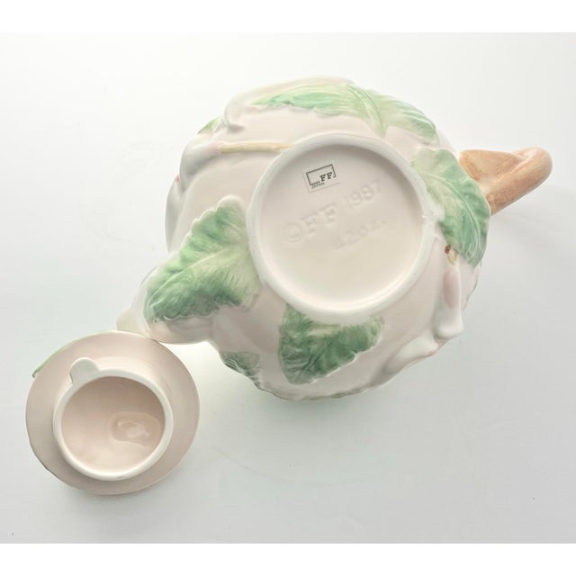 1980s Fitz & Floyd “Calla Lilly of the Valley” Ceramic Tea Service Set - 4-Piece For Sale - Image 12 of 12