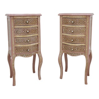 1960s Pair of Antique Mother of Pearl Nightstands For Sale