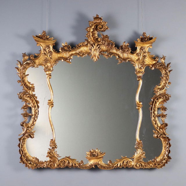 Carved and Gilded Wooden Mirror For Sale - Image 12 of 12