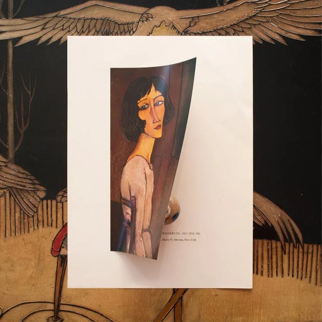 Amedeo Clemente Modigliani 1958 After Amedeo Modigliani "Portrait of Marguerite", First English Edition Lithograph For Sale - Image 4 of 9