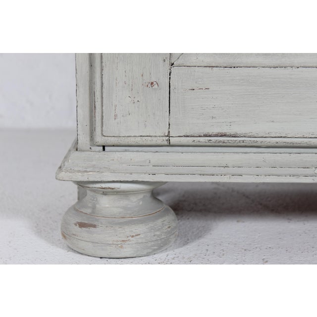 Antique Danish Baroque Storage Cabinet with Light Grey Paint, 1900s For Sale - Image 9 of 13