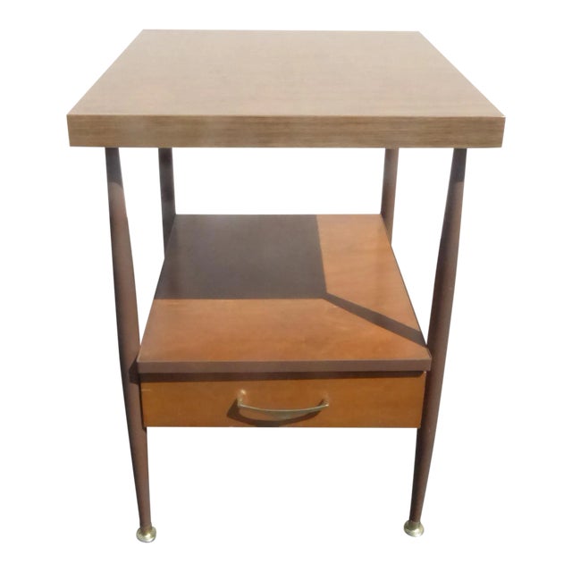 1950s Mid Century Modern Two Tier Side End Table For Sale