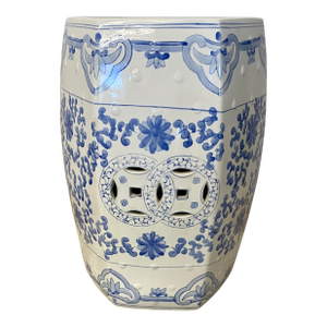 Vintage Chinese Blue and White Porcelain Garden Seat