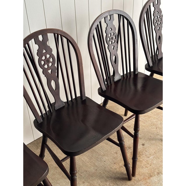 Antique English Windsor Dining Chairs, Set of 4 For Sale - Image 4 of 18