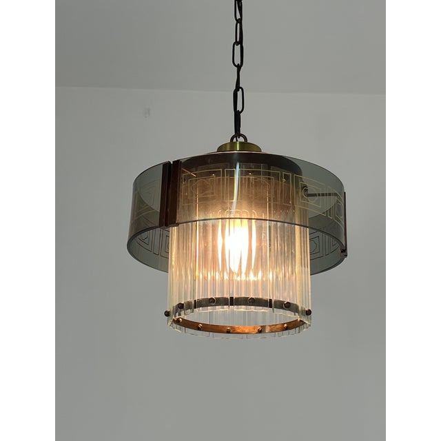 Mid-Century Modern Art Deco Murano Glass Pendant, 1950s For Sale - Image 9 of 10