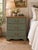 Farmhouse Vintage English Country Sagewood Three-Drawer Nightstand With Gilt Detailing For Sale - Image 3 of 4