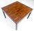 Mid 20th Century Parquetry Teak Top 28x28" Square Top Black Lacquer Top Side End Table MINT For Sale - Image 5 of 13